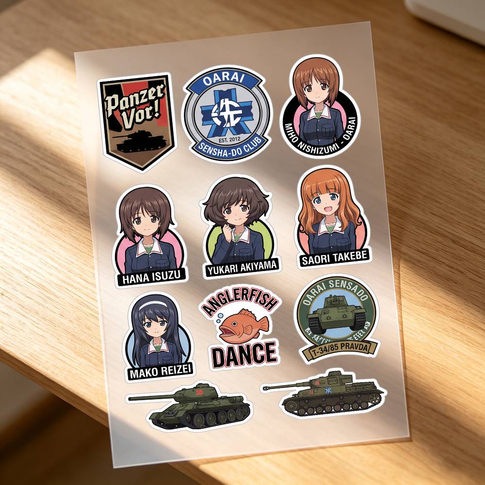 Laptop Accessories Girls - Anime Girls Und Panzer Motosiklet Çıkartmaları